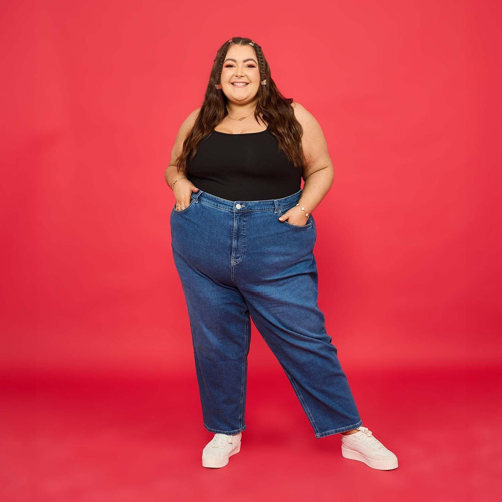 Organic Mom Jeans - Atlantic