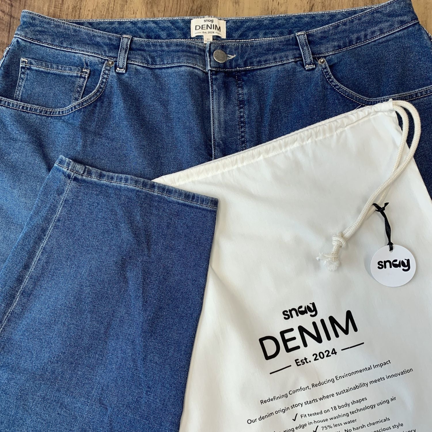 Organic Mom Jeans - Atlantic